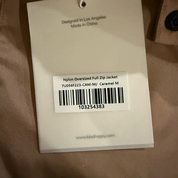 Madhappy nylon oversized full zip jacket caramel sizes medium unisex - Picture 7 of 8